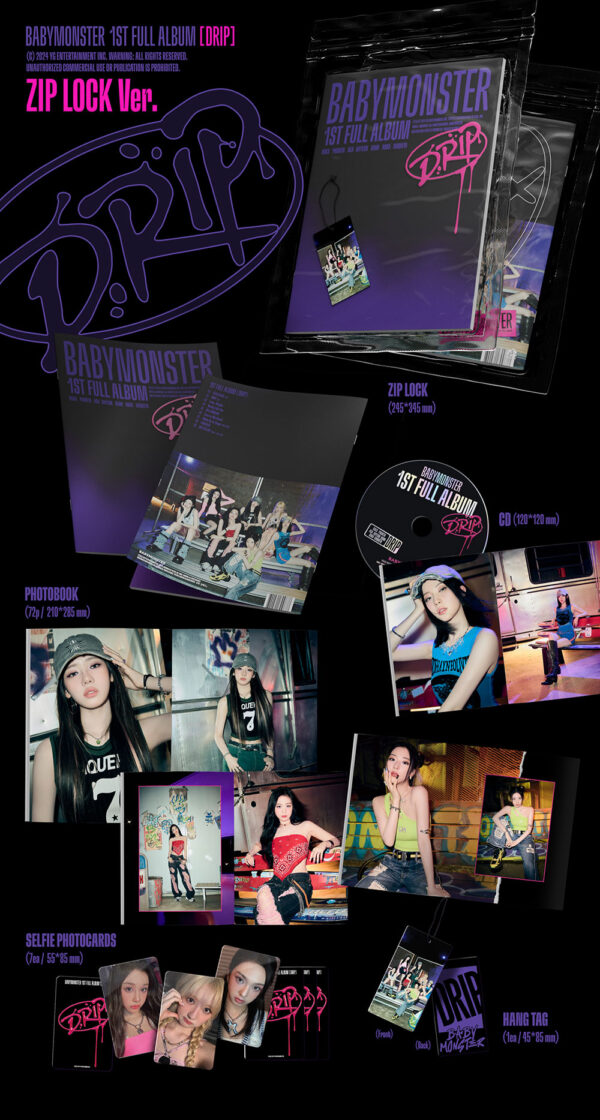 BABYMONSTER - DRIP [1st Full Álbum] (ZIP LOCK Ver.) - ASIAN FAN STORE